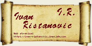 Ivan Ristanović vizit kartica